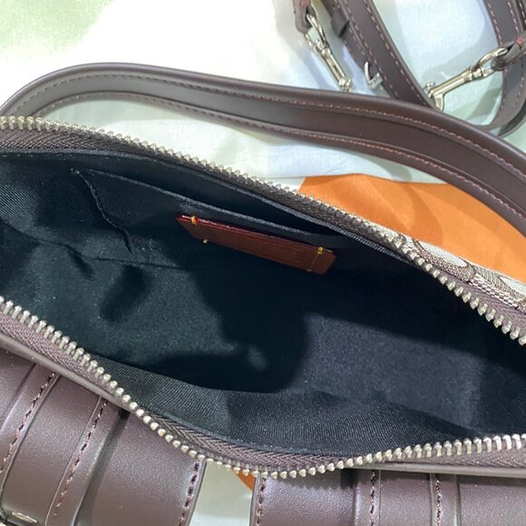 Black Coach Double Pocket Shoulder Bag - Picture 12 of 14